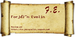 Forján Evelin névjegykártya